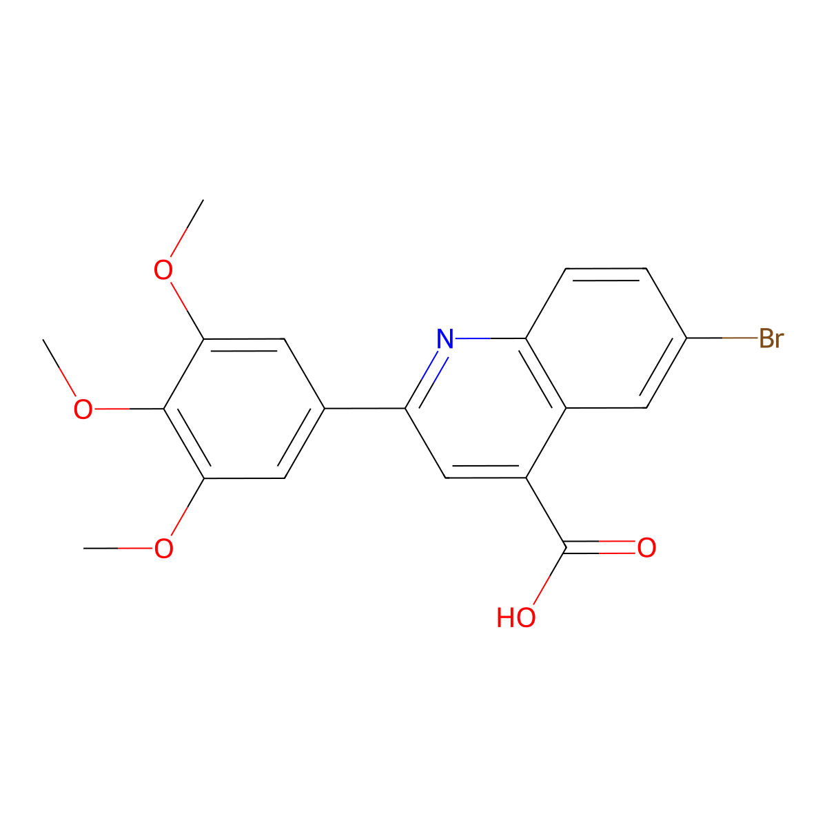 6-Bromo-2-(3,4,5-trimethoxyphenyl)quinoline-4-carboxylic acid molecular structure, CAS 351329-63-0