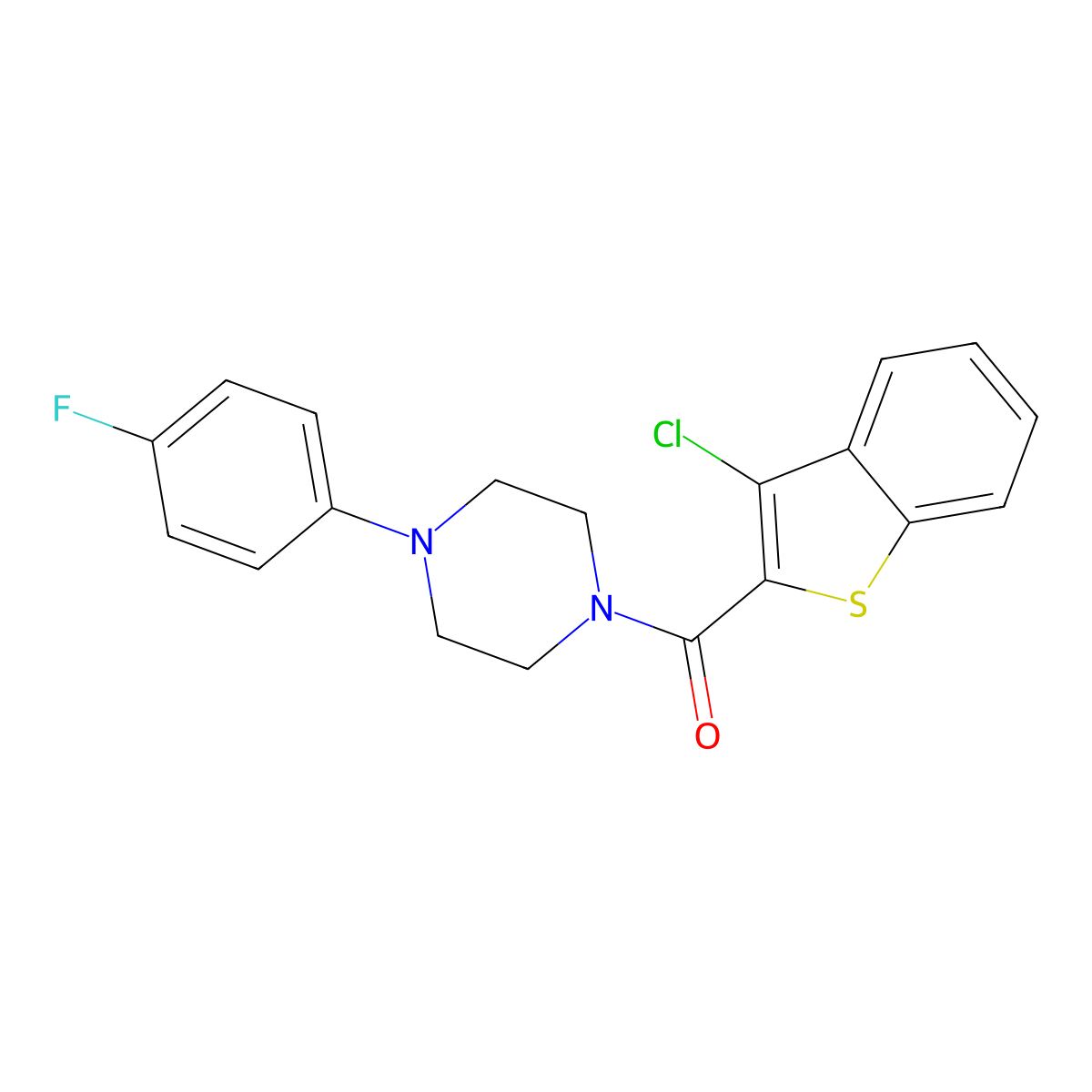 (3-Chloro-1-benzothiophen-2-yl)[4-(4-fluorophenyl)piperazino]methanone molecular structure, CAS 351329-77-6
