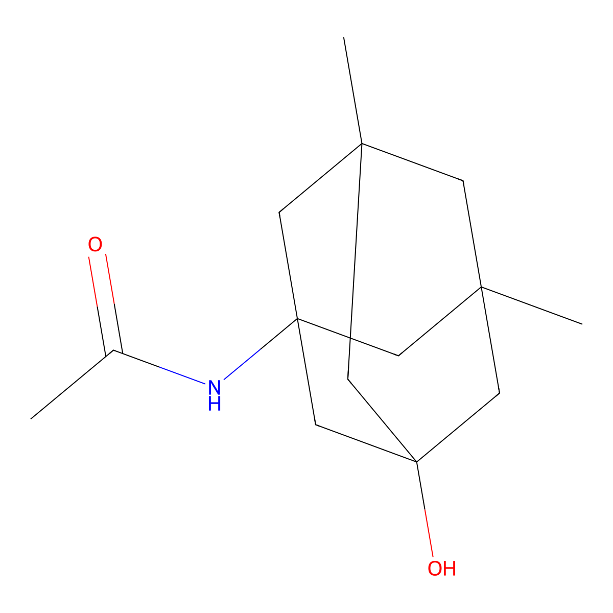 N-(3-hydroxy-5,7-dimethyl-1-adamantyl)acetamide molecular structure, CAS 351329-87-8