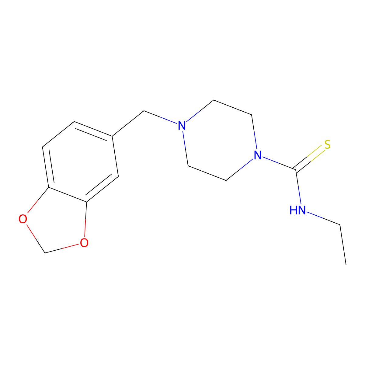 4-(1,3-benzodioxol-5-ylmethyl)-N-ethylpiperazine-1-carbothioamide molecular structure, CAS 351332-12-2