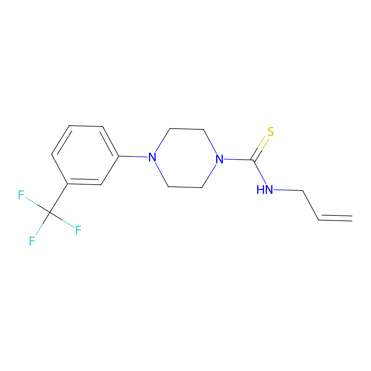 N-allyl-4-[3-(trifluoromethyl)phenyl]-1-piperazinecarbothioamide molecular structure, CAS 351332-20-2