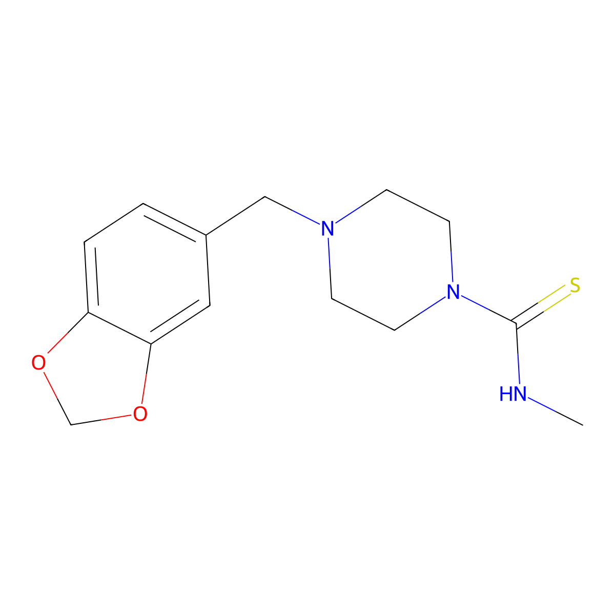 4-(Benzo[d][1,3]dioxol-5-ylmethyl)-N-methylpiperazine-1-carbothioamide molecular structure, CAS 351332-37-1