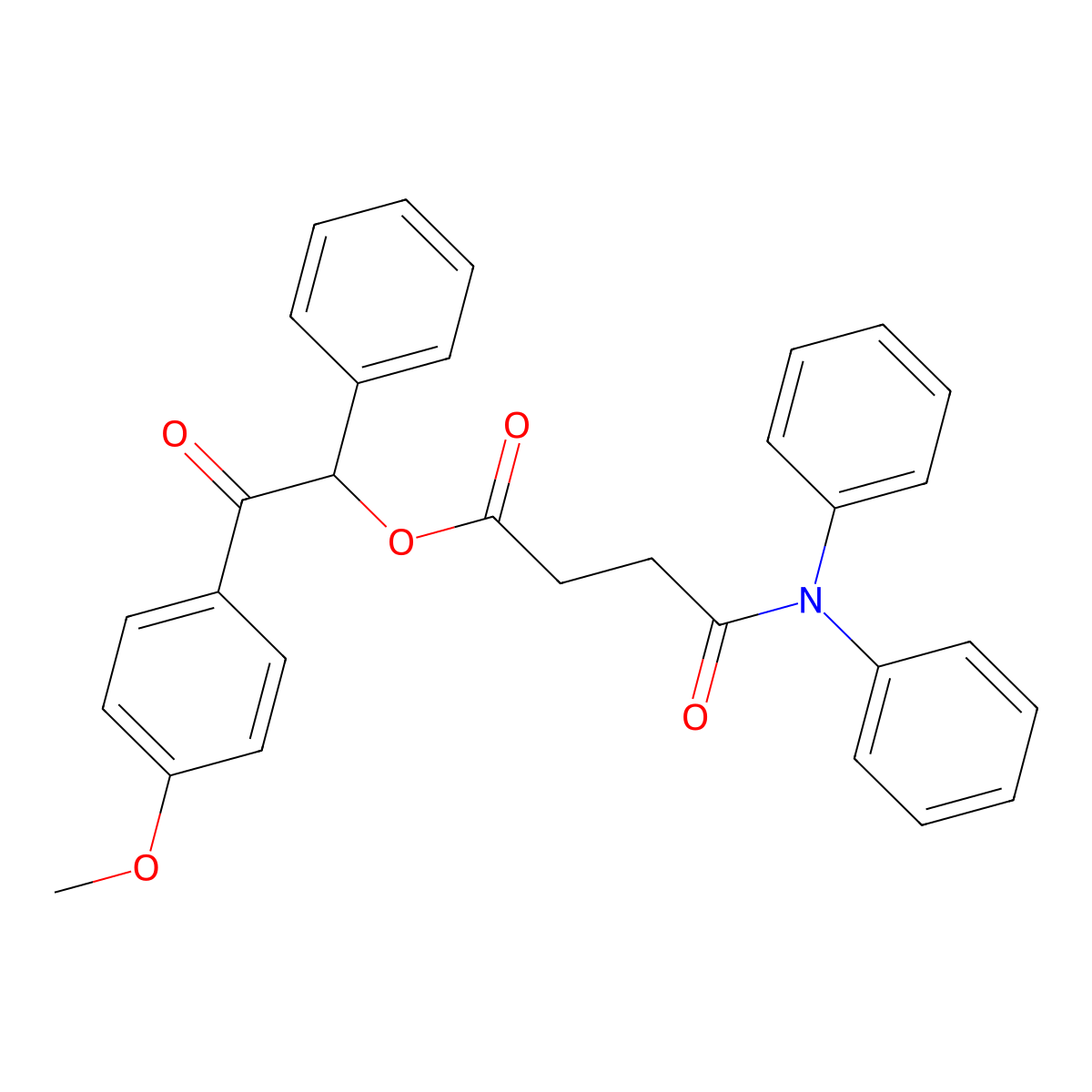 2-(4-Methoxyphenyl)-2-oxo-1-phenylethyl 4-(diphenylamino)-4-oxobutanoate molecular structure, CAS 351332-45-1