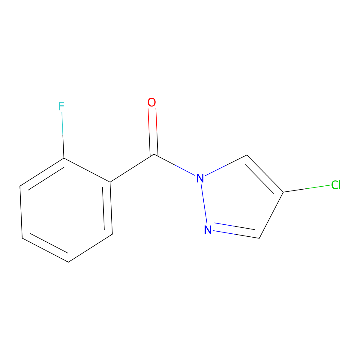 (4-Chloropyrazol-1-yl)-(2-fluorophenyl)methanone molecular structure, CAS 351332-85-9