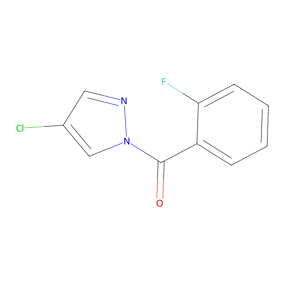 (4-Chloropyrazol-1-yl)-(2-fluorophenyl)methanone molecular structure, CAS 351332-85-9