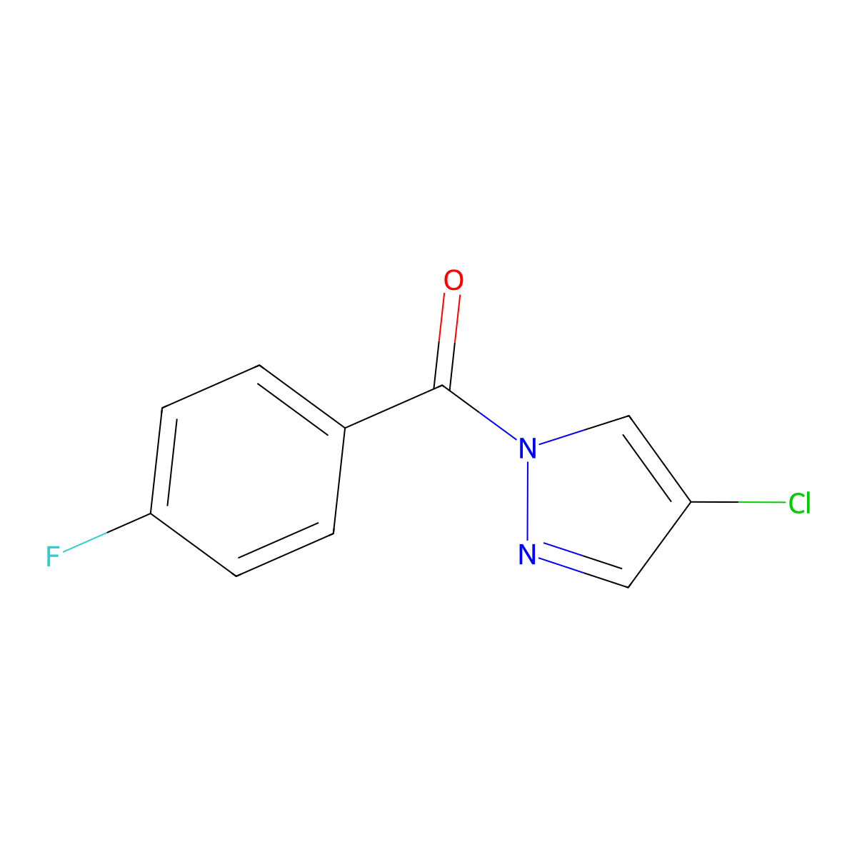 4-chloro-1-(4-fluorobenzoyl)-1H-pyrazole molecular structure, CAS 351333-15-8