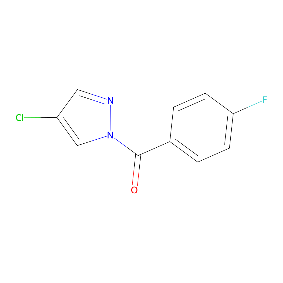 4-chloro-1-(4-fluorobenzoyl)-1H-pyrazole molecular structure, CAS 351333-15-8