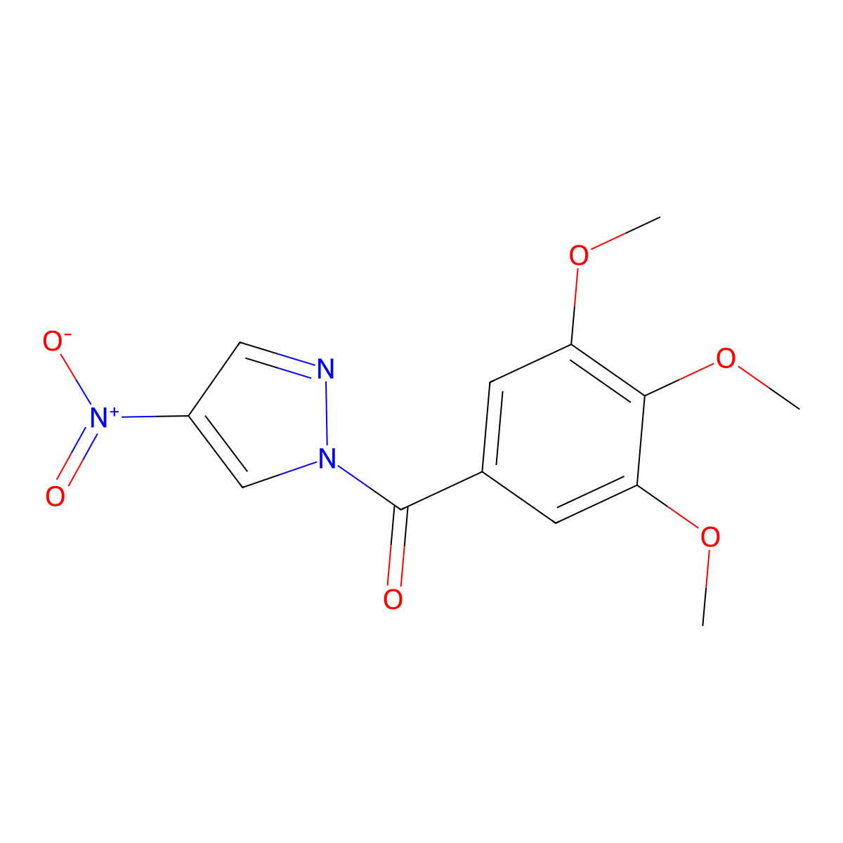 (4-Nitropyrazol-1-yl)-(3,4,5-trimethoxyphenyl)methanone molecular structure, CAS 351333-17-0