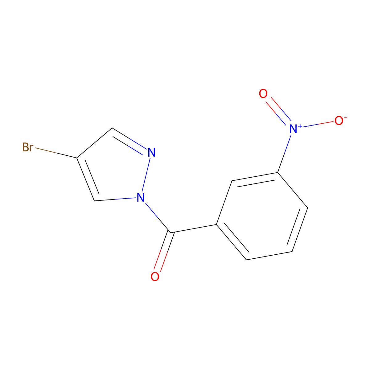 (4-bromo-1H-pyrazol-1-yl)(3-nitrophenyl)methanone molecular structure, CAS 351333-96-5