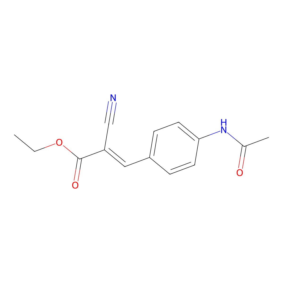 Ethyl 3-(4-acetamidophenyl)-2-cyanoacrylate molecular structure, CAS 351334-75-3