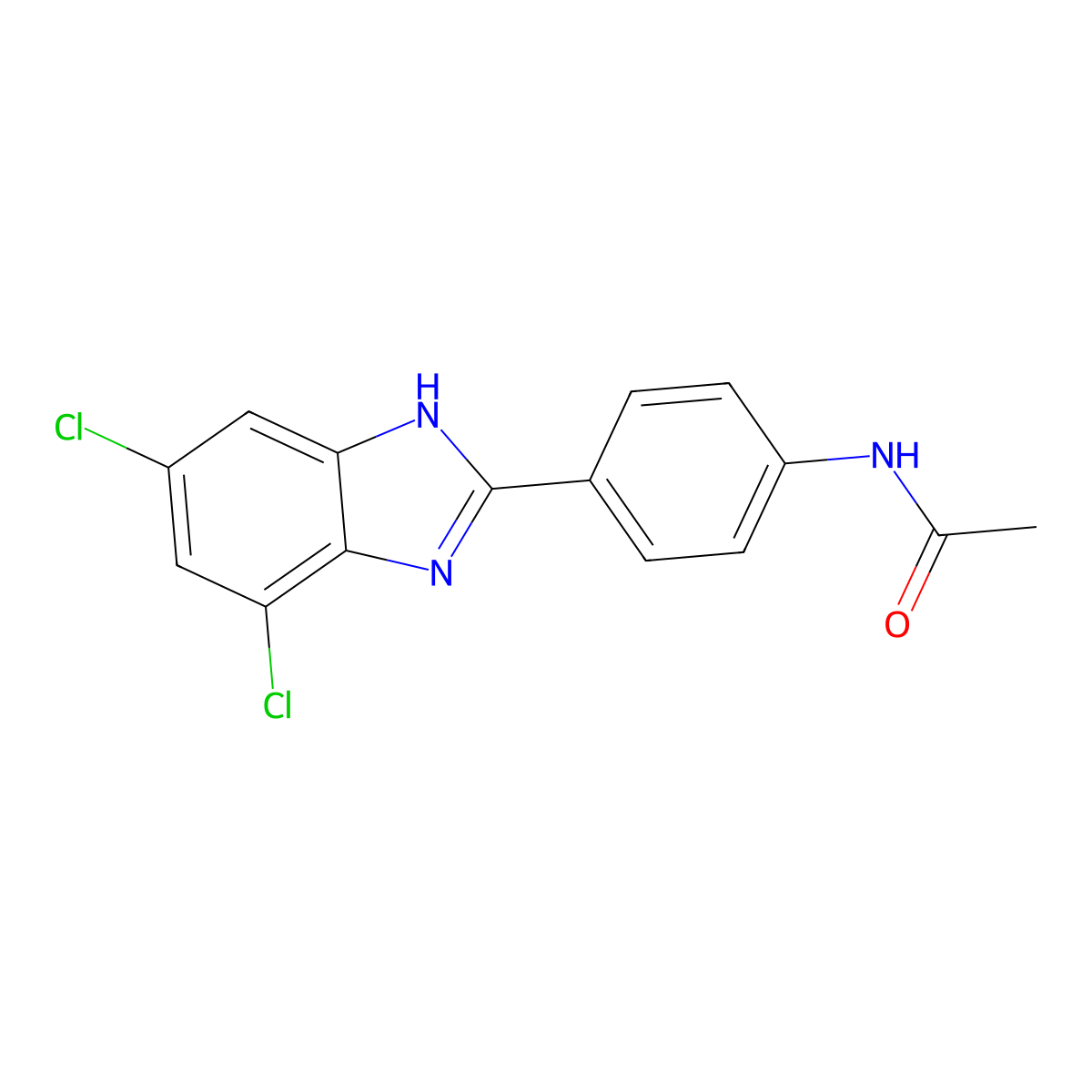 N-[4-(4,6-dichloro-1H-benzimidazol-2-yl)phenyl]acetamide molecular structure, CAS 351334-90-2
