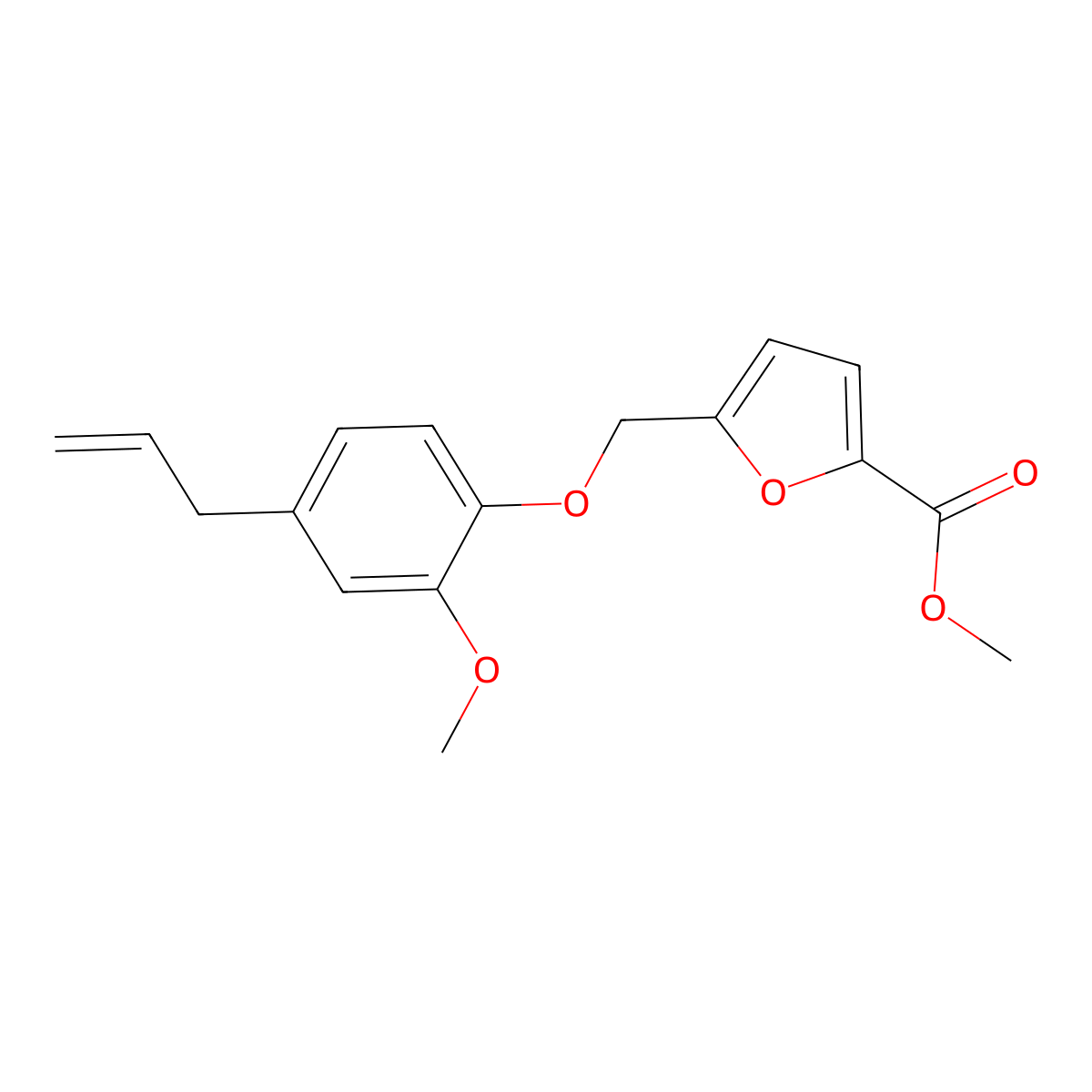 Methyl 5-[(2-methoxy-4-prop-2-enylphenoxy)methyl]furan-2-carboxylate molecular structure, CAS 351335-23-4