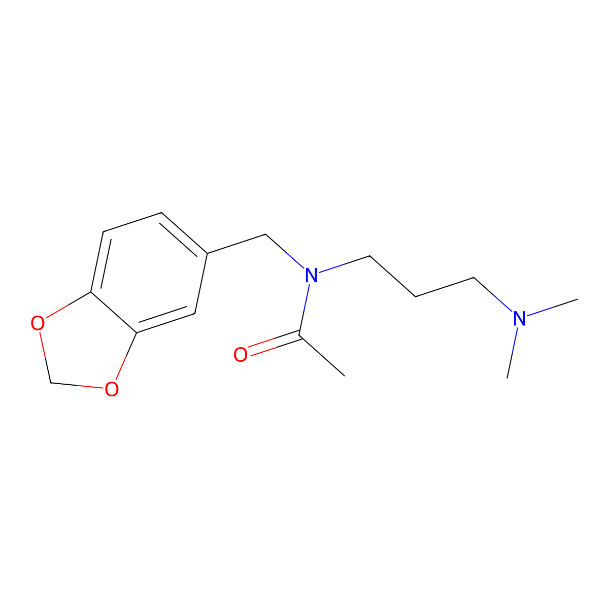 N-(1,3-benzodioxol-5-ylmethyl)-N-[3-(dimethylamino)propyl]acetamide molecular structure, CAS 351335-74-5