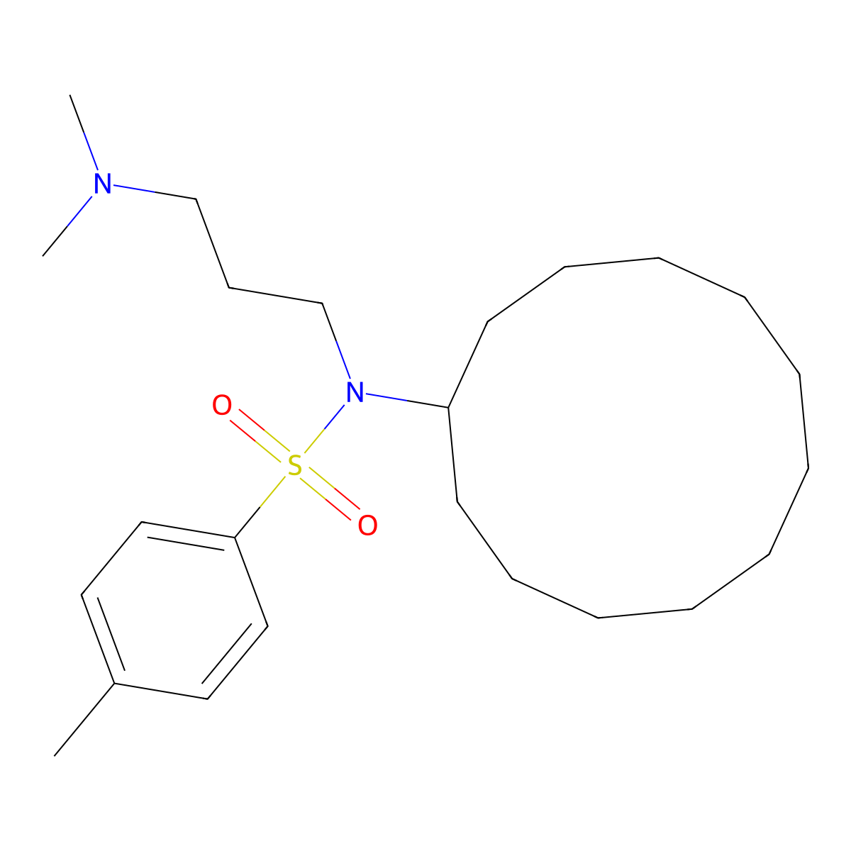 N-cyclododecyl-N-(3-(dimethylamino)propyl)-4-methylbenzenesulfonamide molecular structure, CAS 351335-76-7