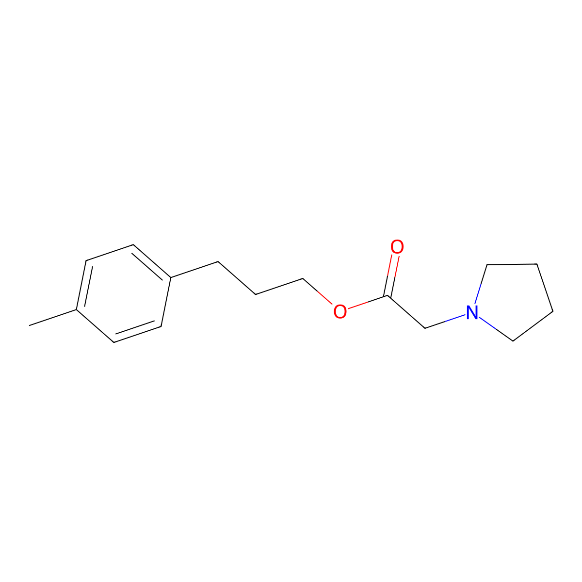3-(4-Methylphenyl)propyl pyrrolidin-1-ylacetate molecular structure, CAS 351335-87-0