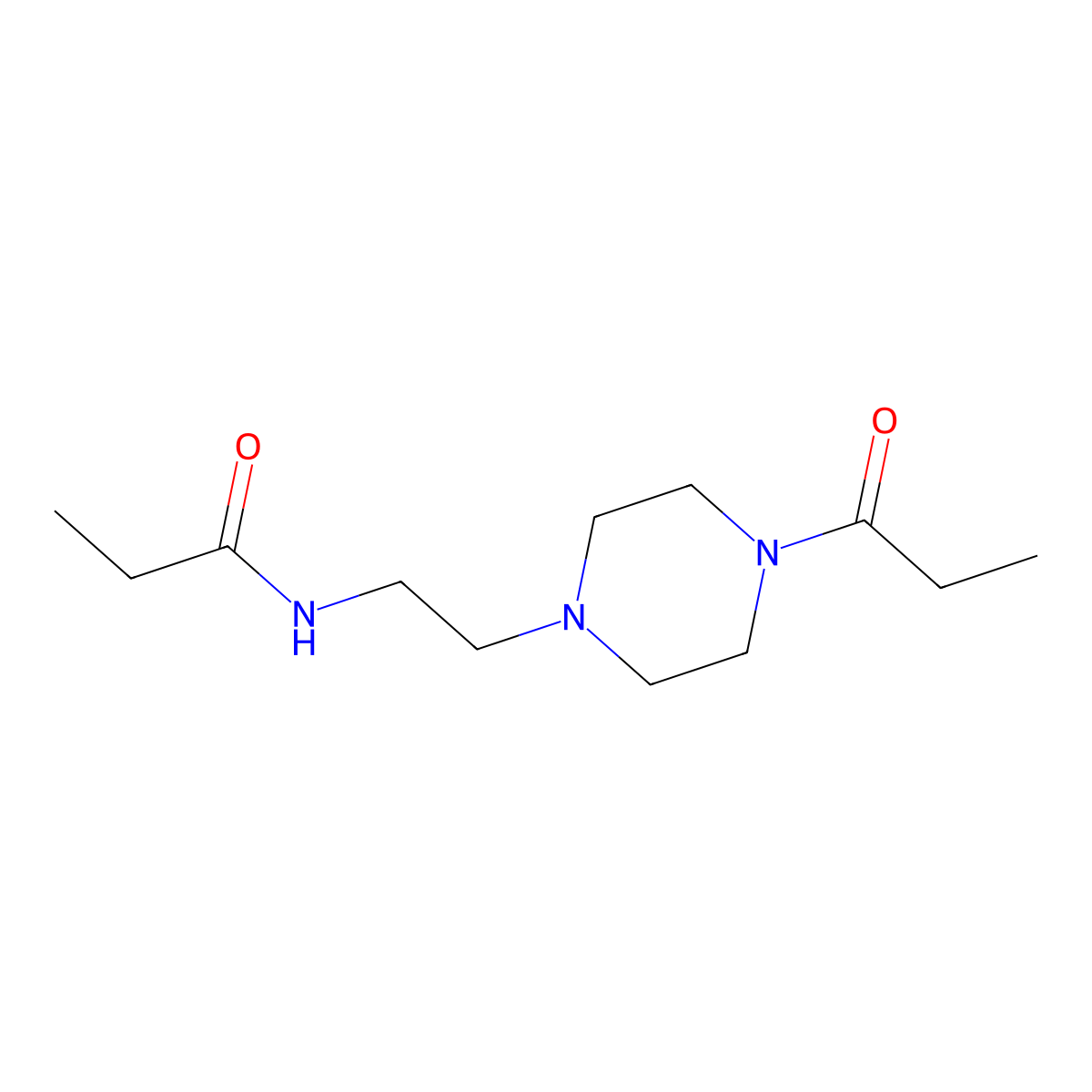 N-[2-(4-propanoylpiperazin-1-yl)ethyl]propanamide molecular structure, CAS 351336-05-5