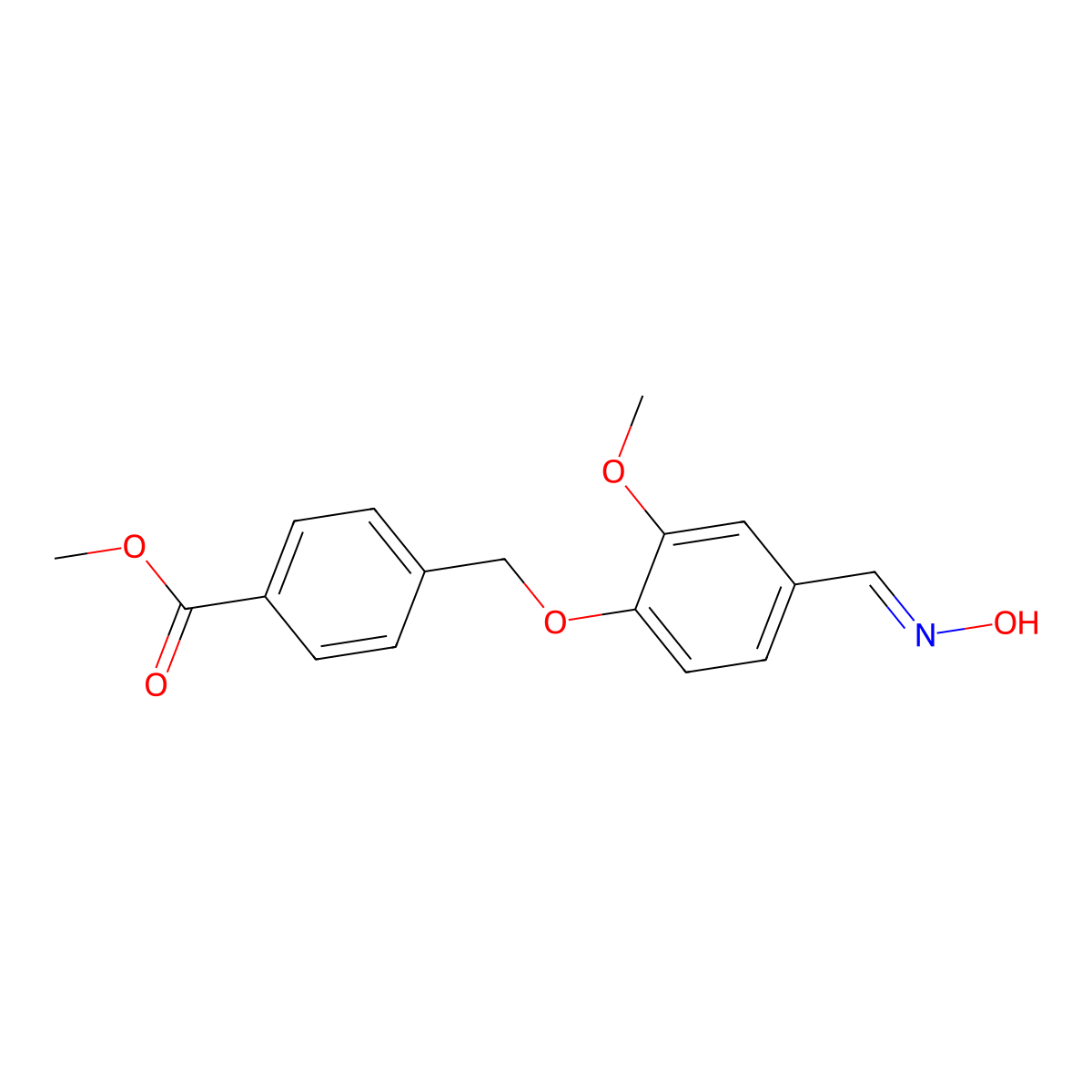 Methyl 4-[[4-[(hydroxyimino)methyl]-2-methoxyphenoxy]methyl]benzoate molecular structure, CAS 351336-11-3
