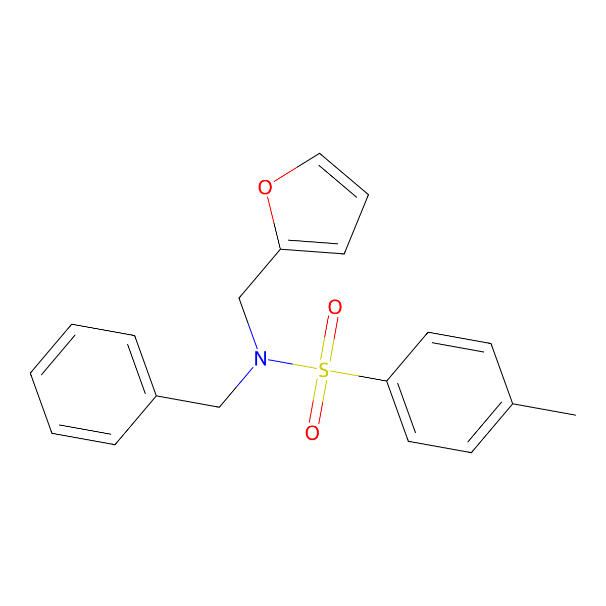 N-benzyl-N-(furan-2-ylmethyl)-4-methylbenzenesulfonamide molecular structure, CAS 351336-20-4