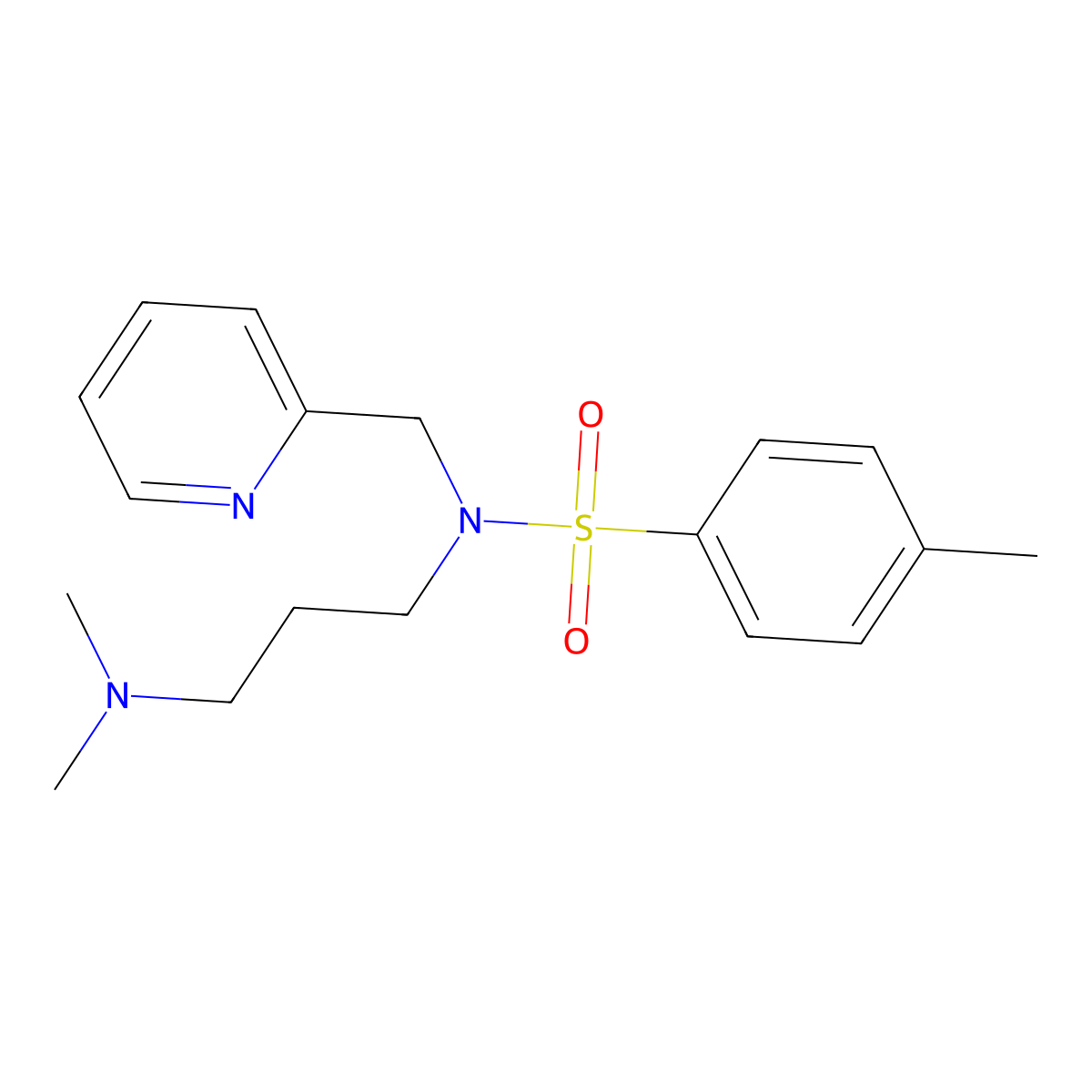 N-[3-(dimethylamino)propyl]-4-methyl-N-(pyridin-2-ylmethyl)benzenesulfonamide molecular structure, CAS 351336-21-5
