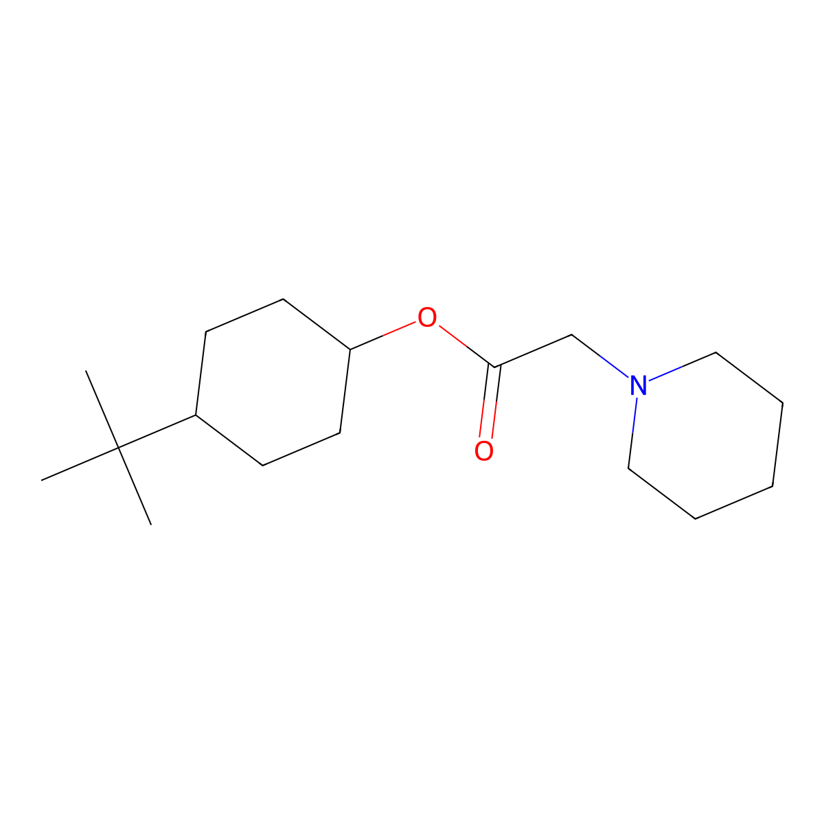 (4-Tert-butylcyclohexyl) 2-piperidin-1-ylacetate molecular structure, CAS 351336-23-7