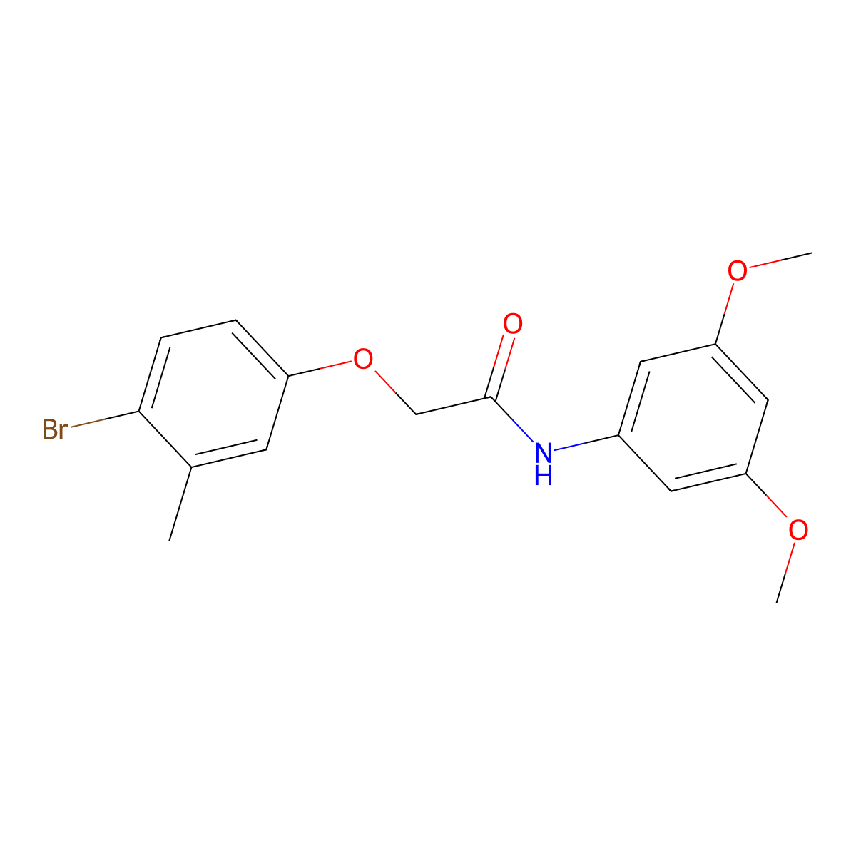 2-(4-bromo-3-methylphenoxy)-N-(3,5-dimethoxyphenyl)acetamide molecular structure, CAS 351337-06-9