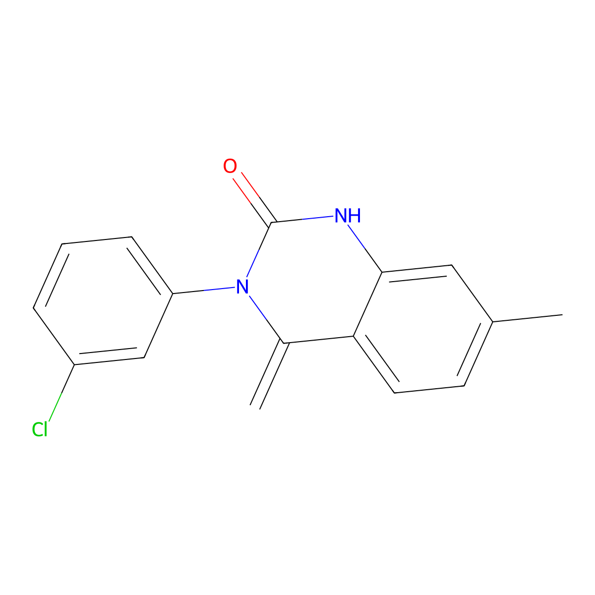 3-(3-chlorophenyl)-7-methyl-4-methylidene-1H-quinazolin-2-one molecular structure, CAS 351337-15-0