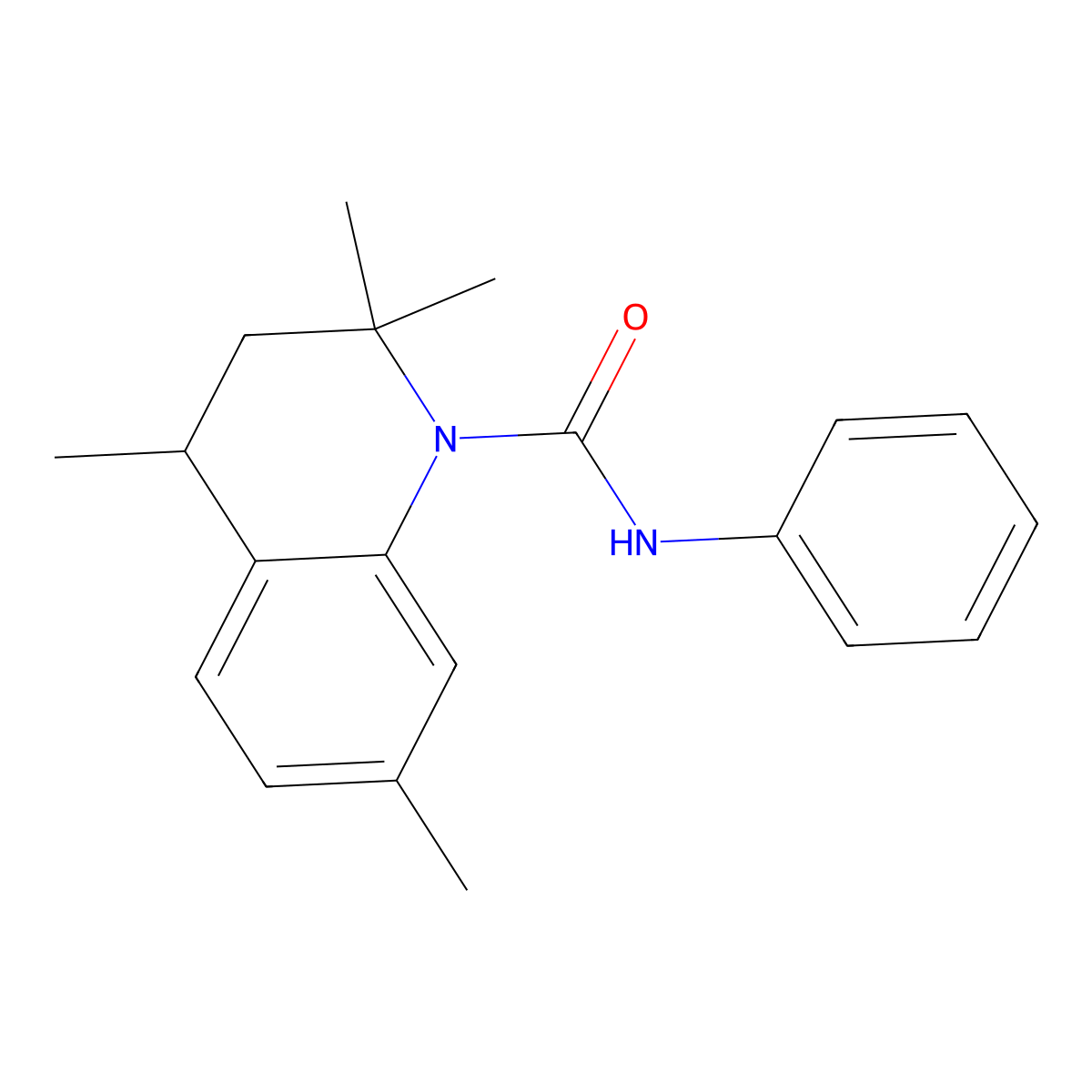 2,2,4,7-tetramethyl-N-phenyl-3,4-dihydroquinoline-1(2H)-carboxamide molecular structure, CAS 351337-18-3