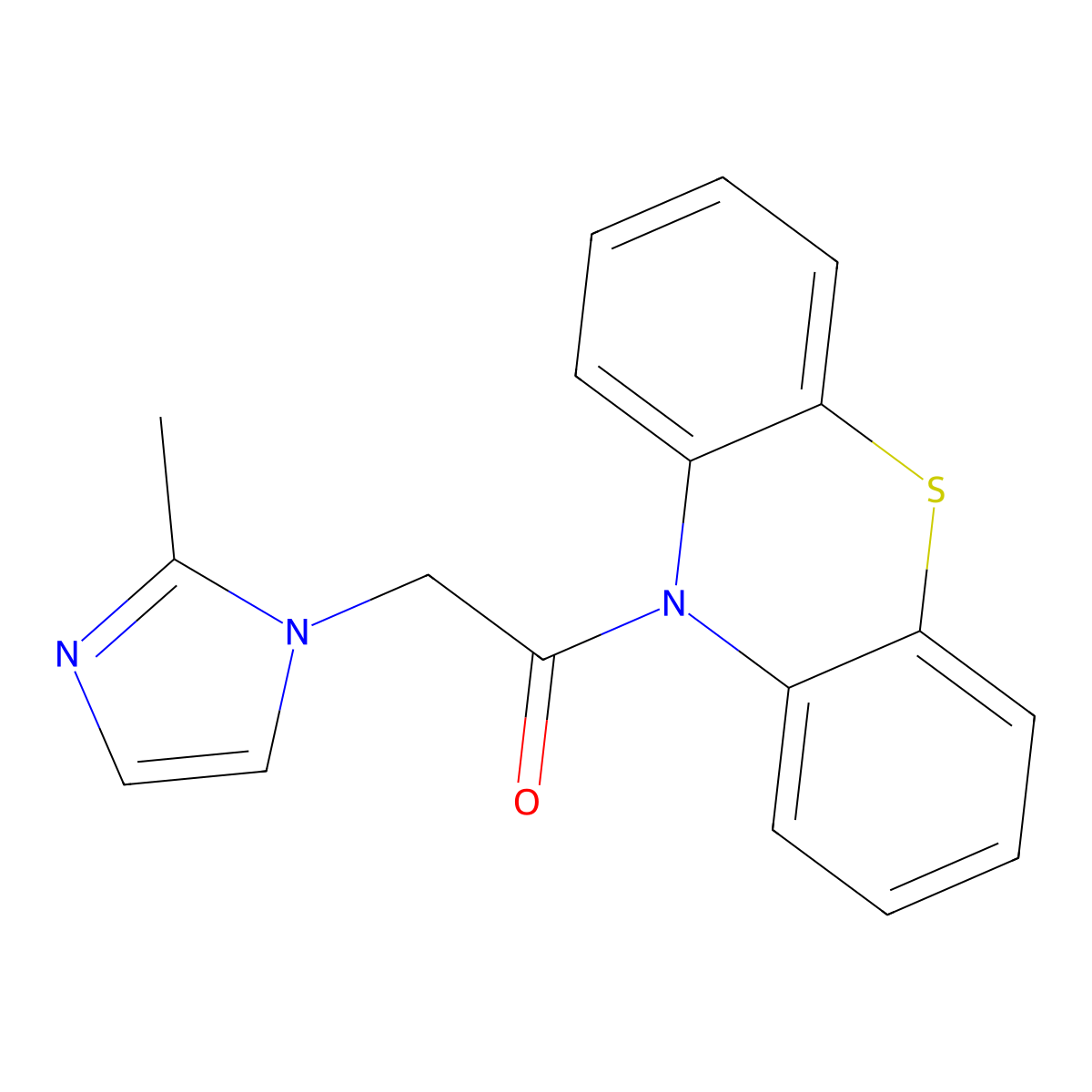 2-(2-Methylimidazol-1-yl)-1-phenothiazin-10-ylethanone molecular structure, CAS 351337-21-8
