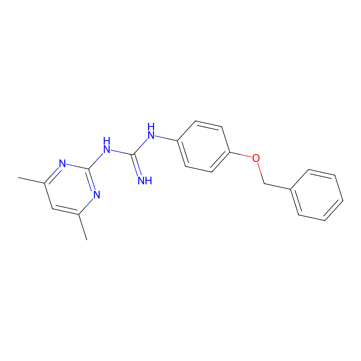 1-(4-(Benzyloxy)phenyl)-3-(4,6-dimethylpyrimidin-2-yl)guanidine molecular structure, CAS 351337-22-9