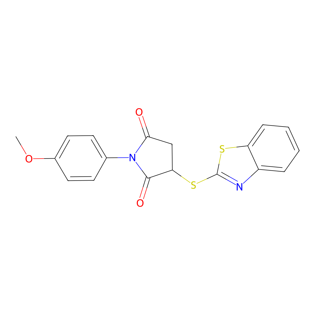 3-(1,3-Benzothiazol-2-ylsulfanyl)-1-(4-methoxyphenyl)pyrrolidine-2,5-dione molecular structure, CAS 351337-39-8