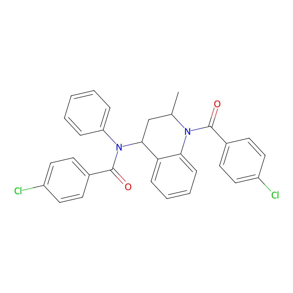 4-chloro-N-{1-[(4-chlorophenyl)carbonyl]-2-methyl-1,2,3,4-tetrahydroquinolin-4-yl}-N-phenylbenzamide molecular structure, CAS 351337-71-8