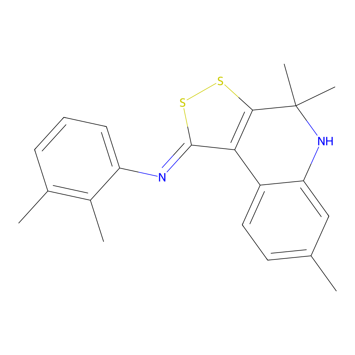 2,3-dimethyl-N-[(1Z)-4,4,7-trimethyl-4,5-dihydro-1H-[1,2]dithiolo[3,4-c]quinolin-1-ylidene]aniline molecular structure, CAS 351337-77-4