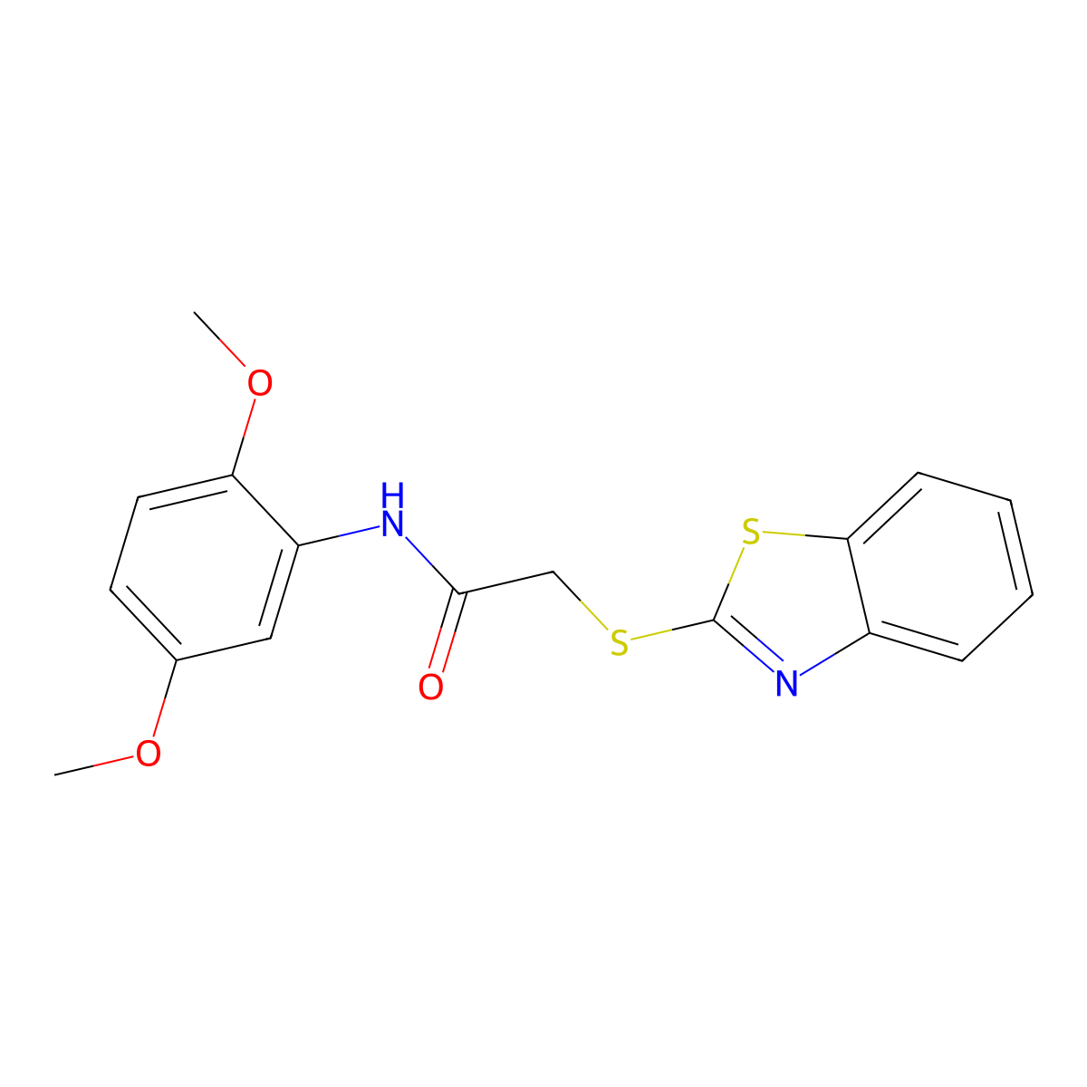 2-(1,3-benzothiazol-2-ylsulfanyl)-N-(2,5-dimethoxyphenyl)acetamide molecular structure, CAS 351338-77-7