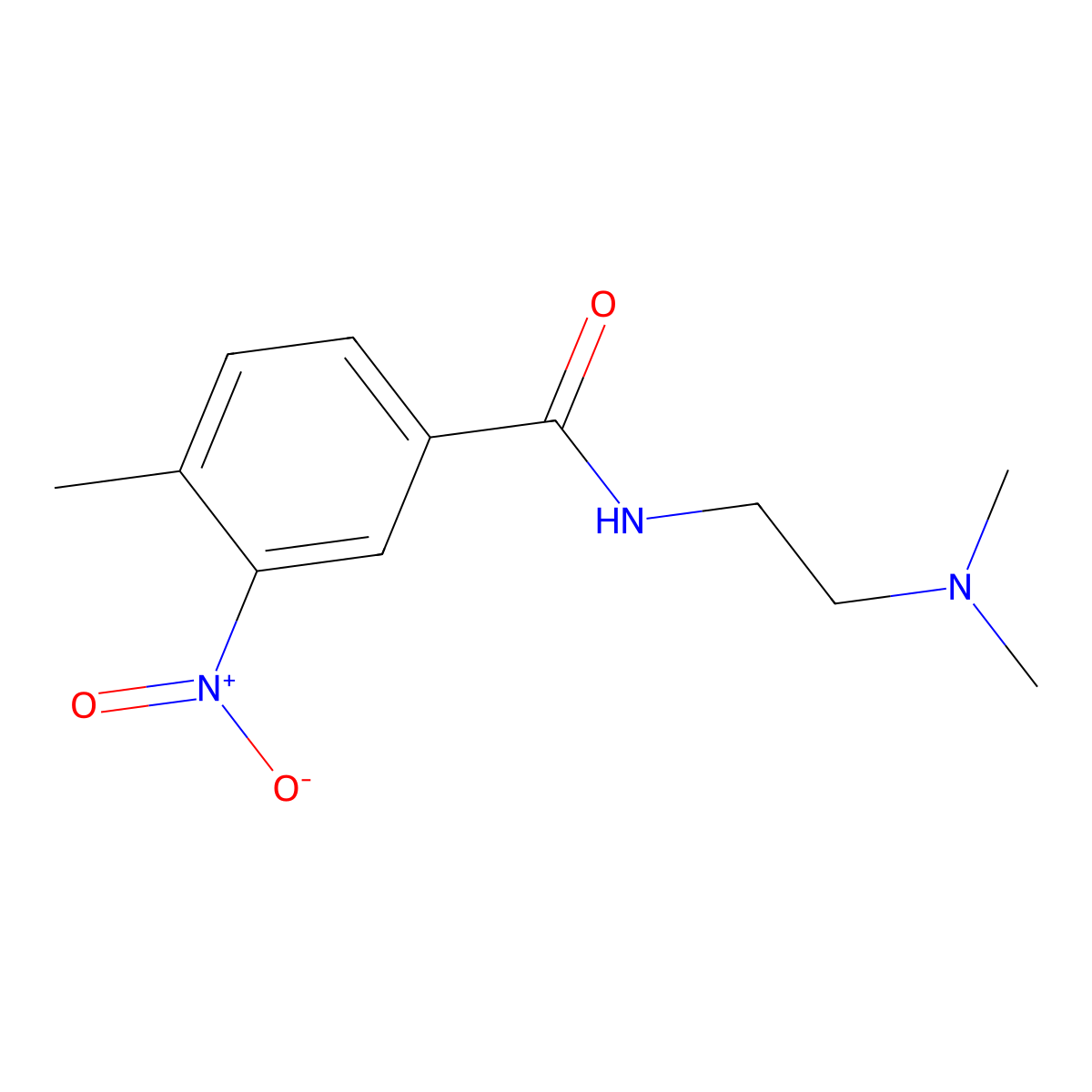 N-(2-(dimethylamino)ethyl)-4-methyl-3-nitrobenzamide molecular structure, CAS 351338-92-6