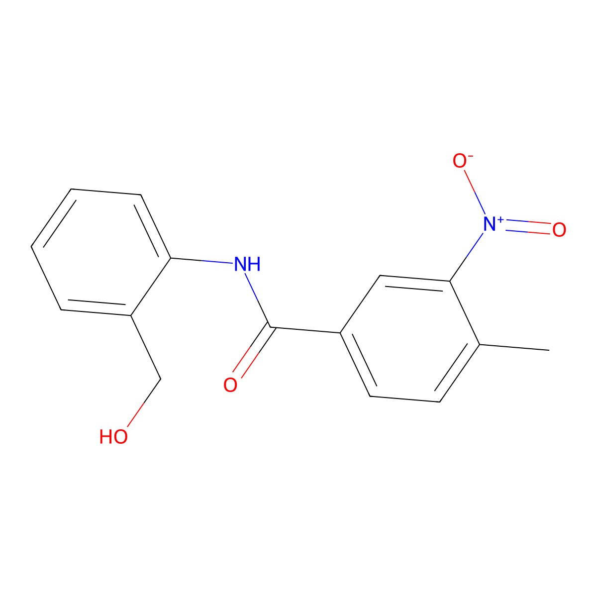 N-[2-(hydroxymethyl)phenyl]-4-methyl-3-nitrobenzamide molecular structure, CAS 351338-95-9