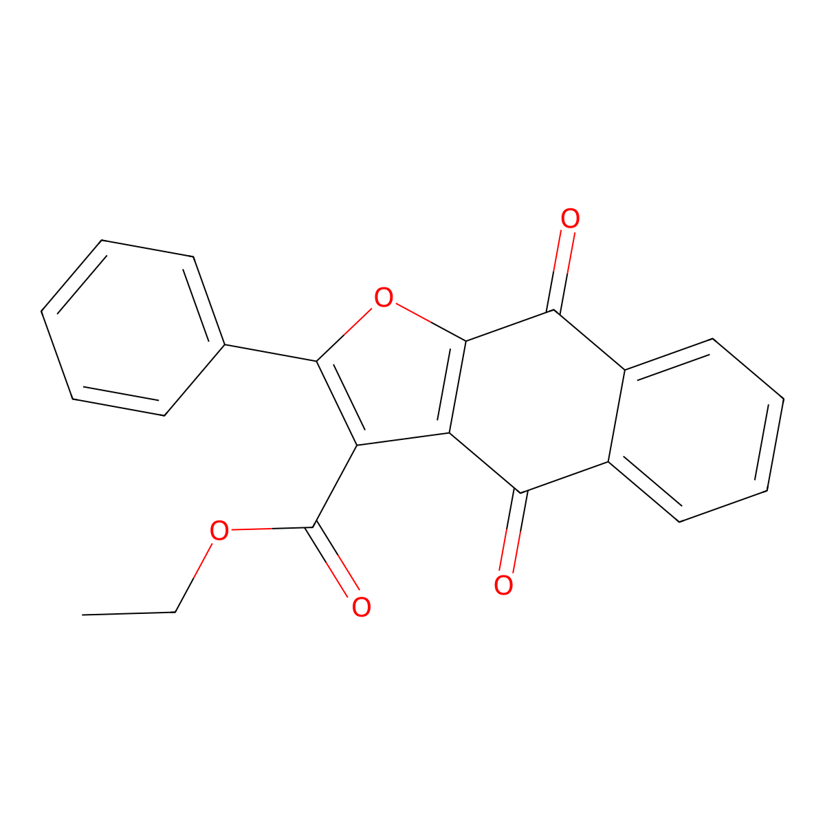 Ethyl 4,9-dioxo-2-phenyl-4,9-dihydronaphtho[2,3-b]furan-3-carboxylate molecular structure, CAS 351342-44-4