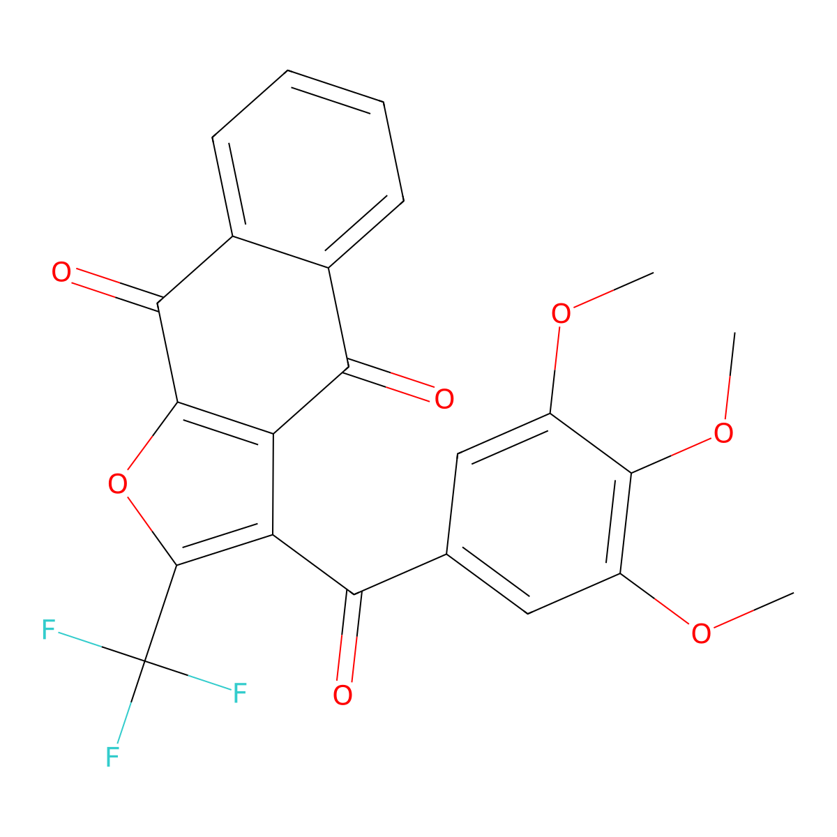 2-(Trifluoromethyl)-3-[(3,4,5-trimethoxyphenyl)carbonyl]naphtho[2,3-b]furan-4,9-dione molecular structure, CAS 351342-45-5