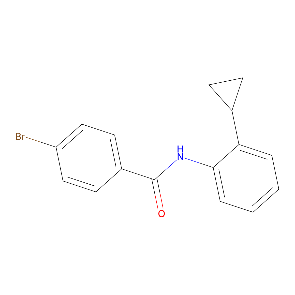 4-bromo-N-(2-cyclopropylphenyl)benzamide molecular structure, CAS 351342-55-7