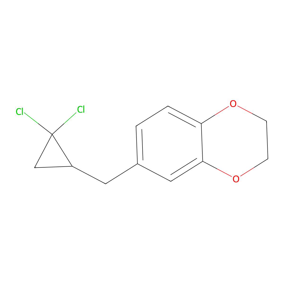6-[(2,2-Dichlorocyclopropyl)methyl]-2,3-dihydro-1,4-benzodioxine molecular structure, CAS 351342-86-4