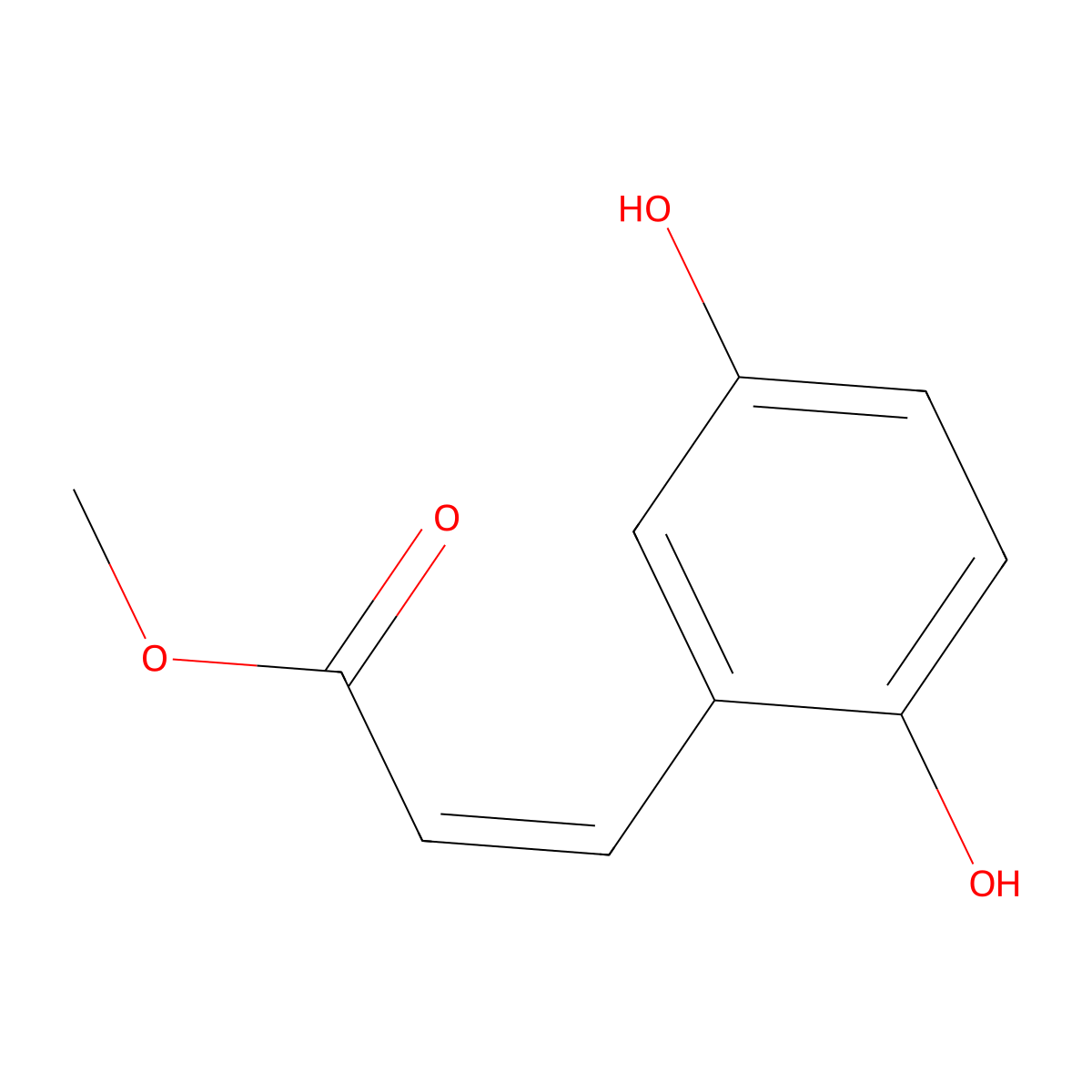 Methyl (Z)-3-(2,5-dihydroxyphenyl)acrylate molecular structure, CAS 351343-41-4