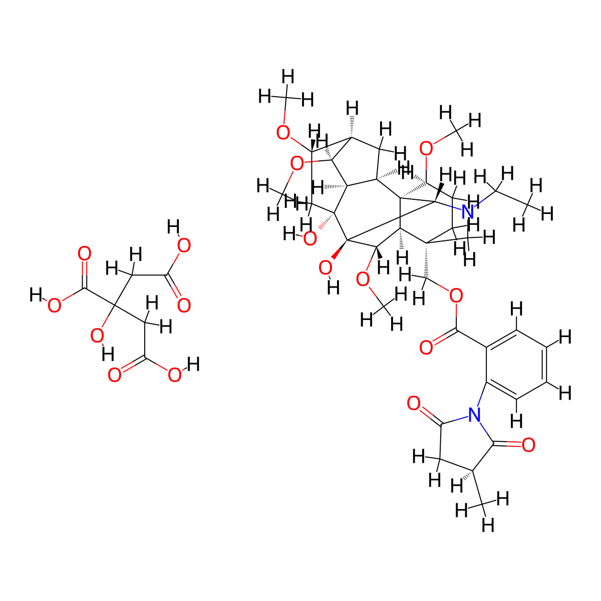 Methyllycaconitine (citrate) molecular structure, CAS 351344-10-0