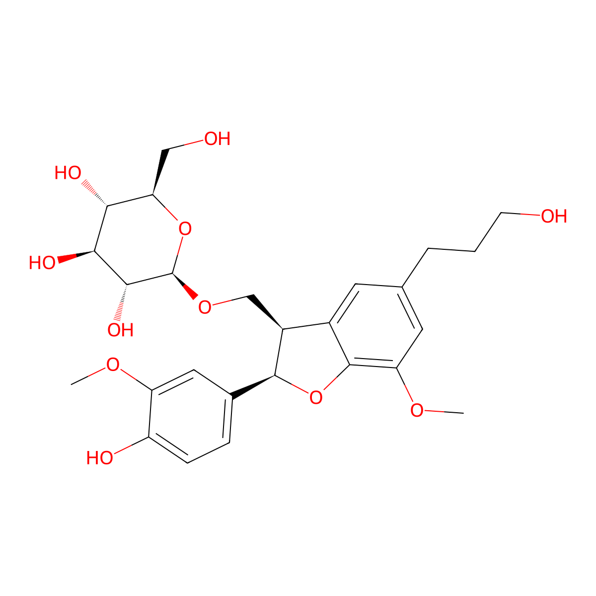 (7R,8R)-Dihydrodehydrodiconiferyl alcohol 9-O-beta-D-glucoside molecular structure, CAS 351346-10-6