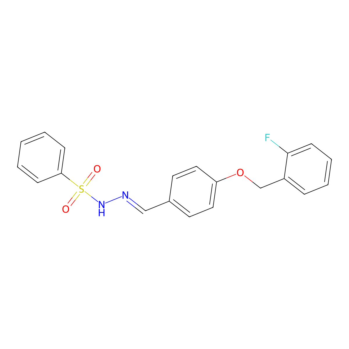 N'-{4-[(2-fluorobenzyl)oxy]benzylidene}benzenesulfonohydrazide molecular structure, CAS 351349-81-0