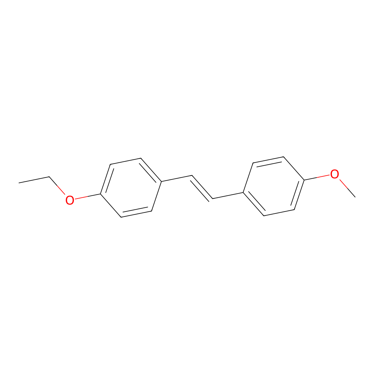 1-Ethoxy-4-((1E)-2-(4-methoxyphenyl)ethenyl)benzene molecular structure, CAS 35135-40-1