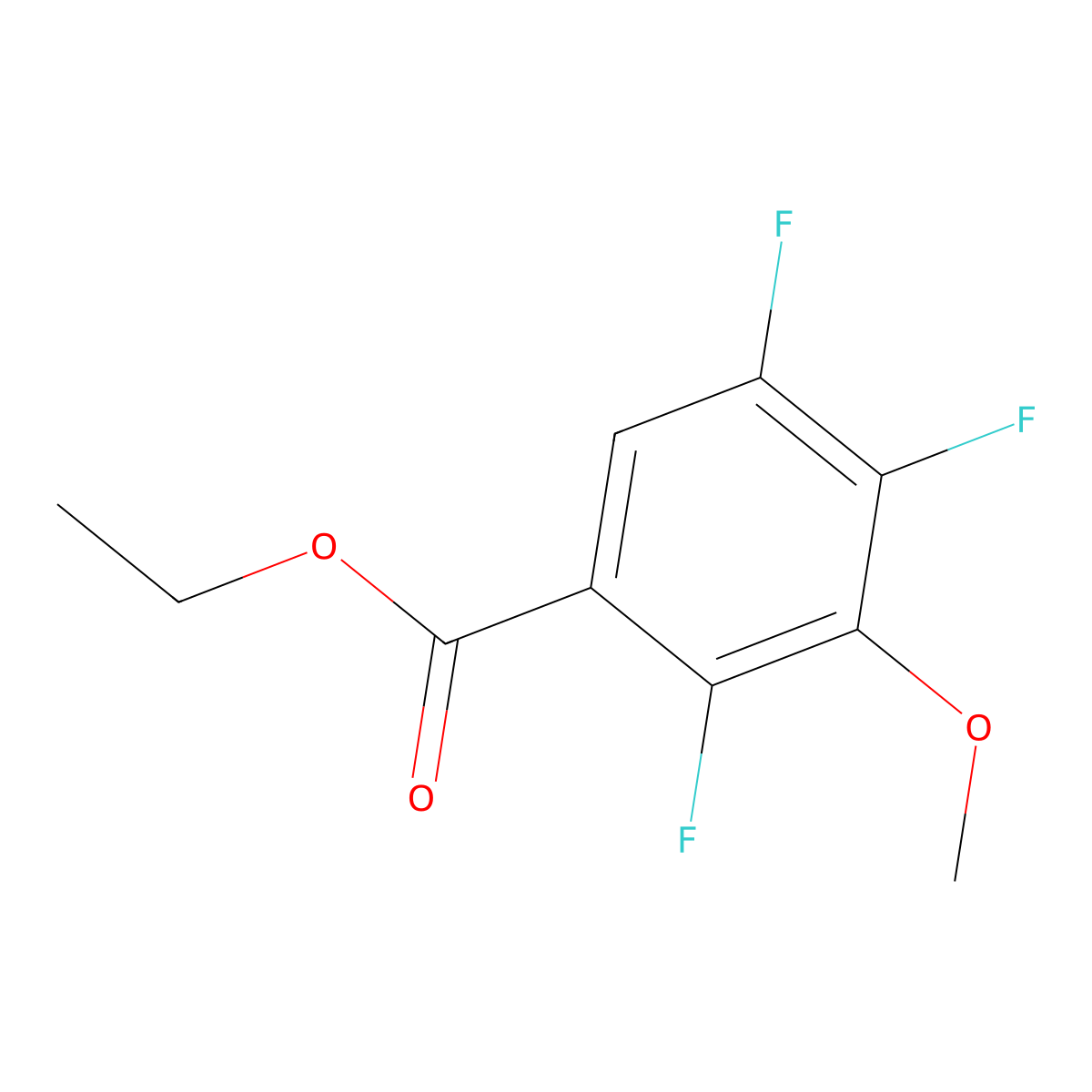 Benzoic acid, 2,4,5-trifluoro-3-methoxy-, ethyl ester molecular structure, CAS 351354-45-5