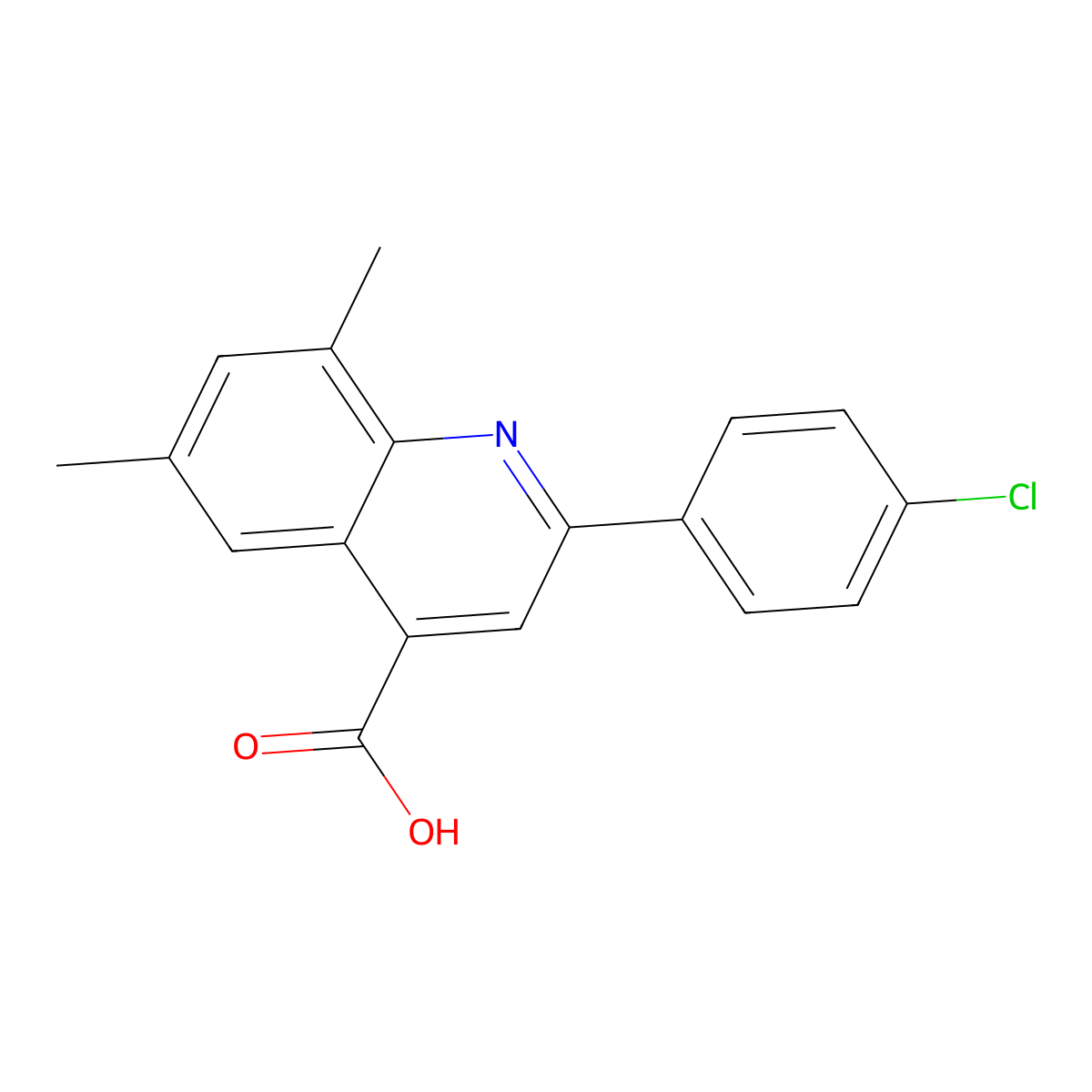 2-(4-Chlorophenyl)-6,8-dimethylquinoline-4-carboxylic acid molecular structure, CAS 351357-26-1