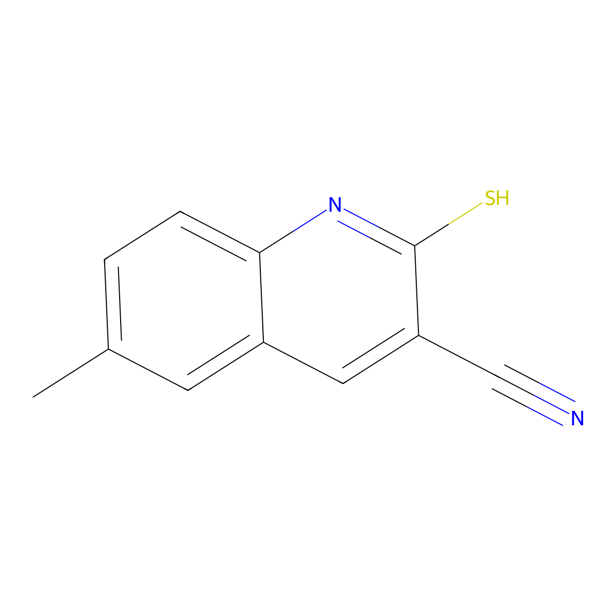 1,2-Dihydro-6-methyl-2-thioxo-3-quinolinecarbonitrile molecular structure, CAS 351358-71-9