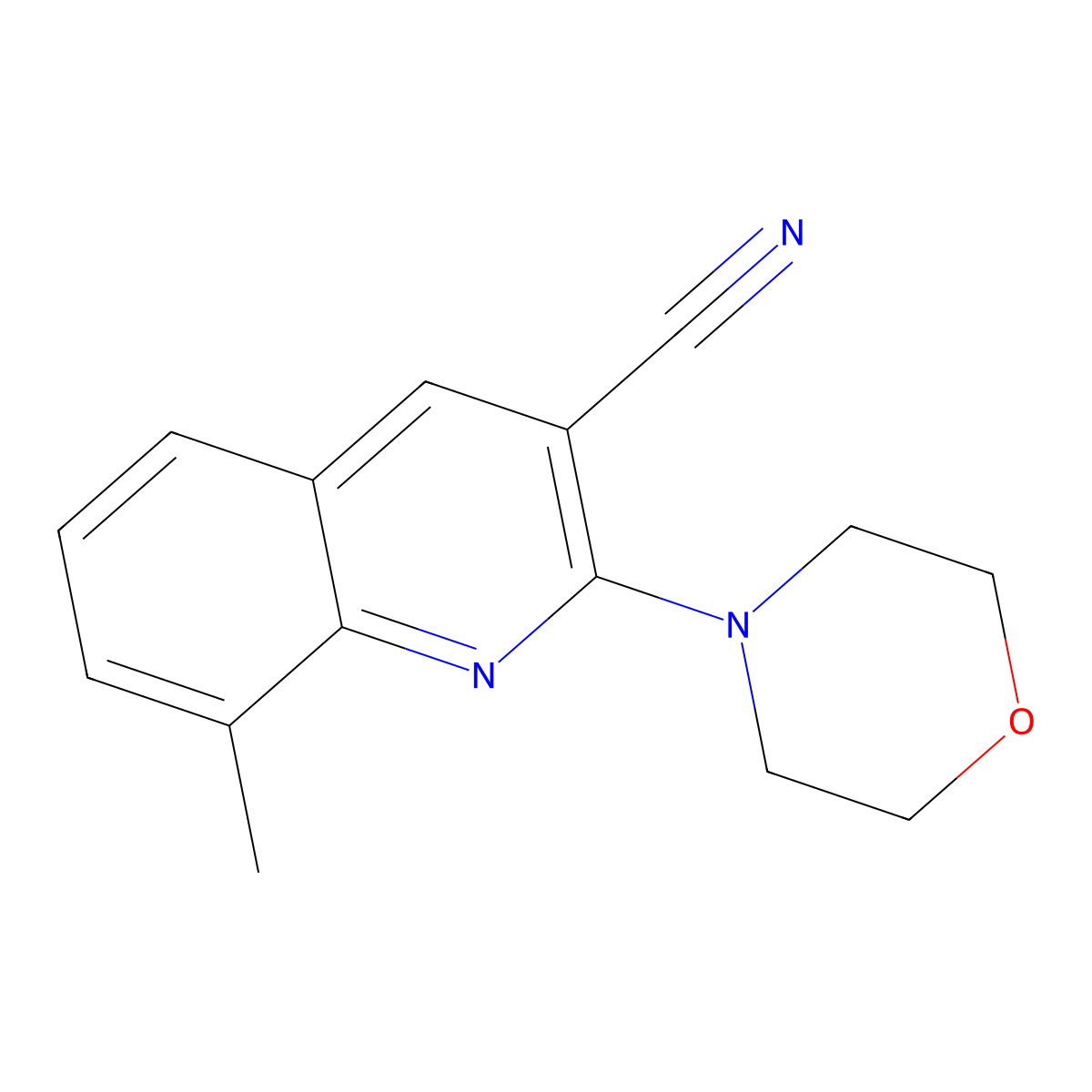 8-Methyl-2-morpholinoquinoline-3-carbonitrile molecular structure, CAS 351358-80-0
