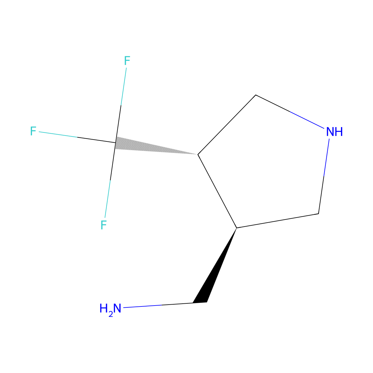 Trans-3-aminomethyl-4-trifluoromethylpyrrolidine molecular structure, CAS 351362-96-4