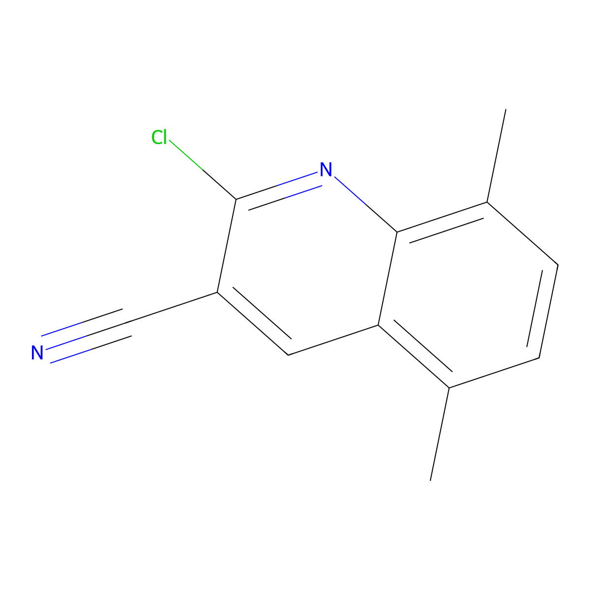 2-Chloro-5,8-dimethylquinoline-3-carbonitrile molecular structure, CAS 351363-12-7